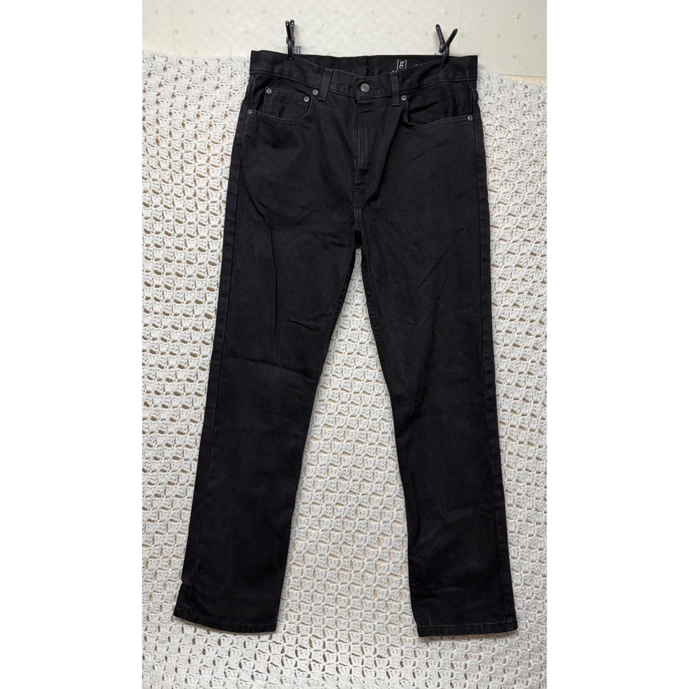 George Jeans Mens Size 32x32 Regular Black Denim Straight 100%Cotton